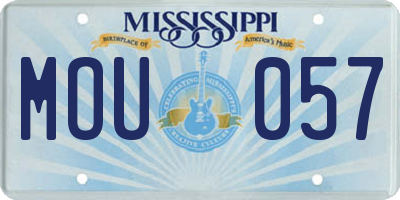MS license plate MOU057