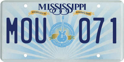 MS license plate MOU071