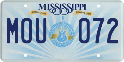 MS license plate MOU072