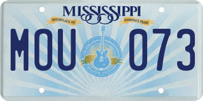 MS license plate MOU073