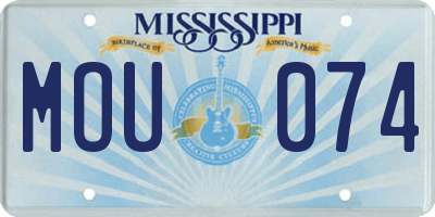 MS license plate MOU074