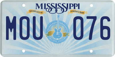 MS license plate MOU076