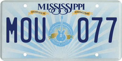 MS license plate MOU077