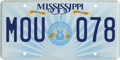 MS license plate MOU078