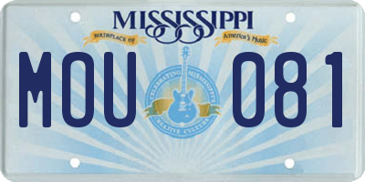MS license plate MOU081