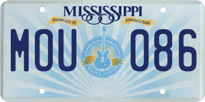 MS license plate MOU086