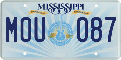 MS license plate MOU087
