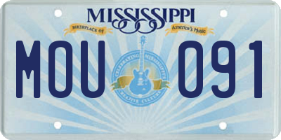 MS license plate MOU091