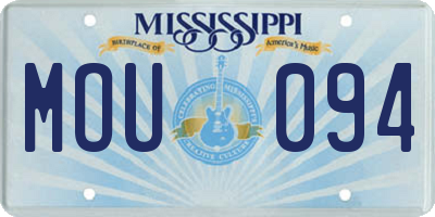 MS license plate MOU094