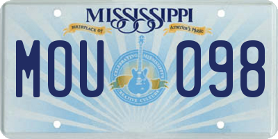 MS license plate MOU098