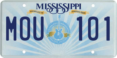 MS license plate MOU101
