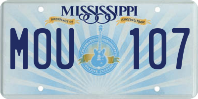 MS license plate MOU107