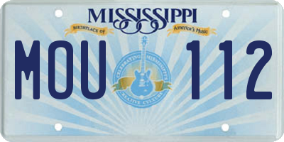 MS license plate MOU112