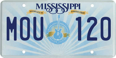 MS license plate MOU120