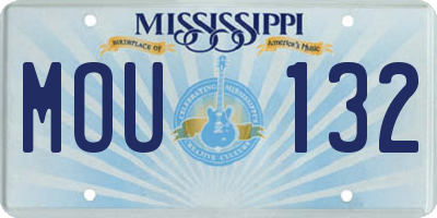 MS license plate MOU132