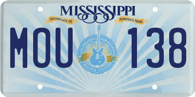MS license plate MOU138