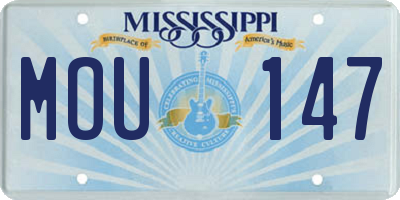 MS license plate MOU147