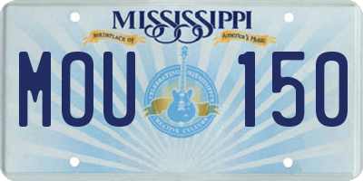 MS license plate MOU150