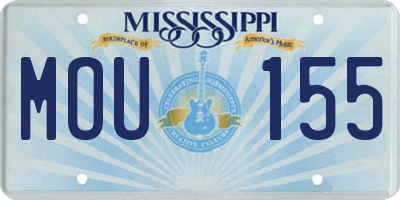 MS license plate MOU155