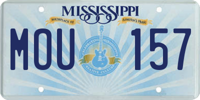 MS license plate MOU157
