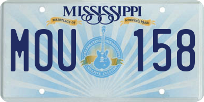 MS license plate MOU158