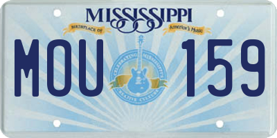 MS license plate MOU159
