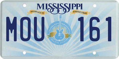 MS license plate MOU161