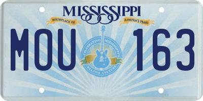 MS license plate MOU163