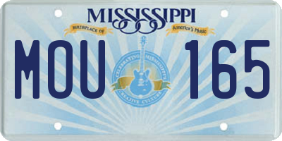 MS license plate MOU165