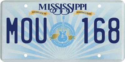 MS license plate MOU168