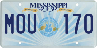 MS license plate MOU170