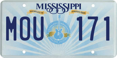 MS license plate MOU171