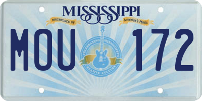MS license plate MOU172