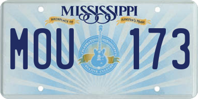 MS license plate MOU173