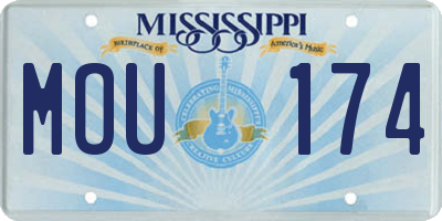 MS license plate MOU174