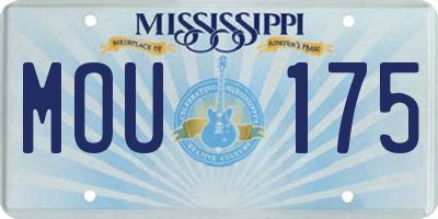 MS license plate MOU175