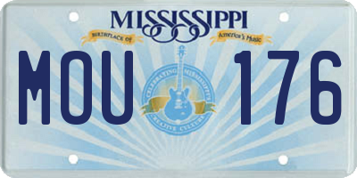 MS license plate MOU176