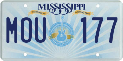 MS license plate MOU177