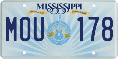MS license plate MOU178