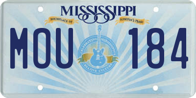 MS license plate MOU184