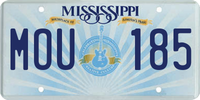 MS license plate MOU185