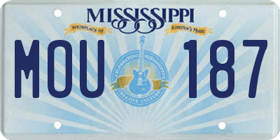 MS license plate MOU187