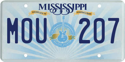 MS license plate MOU207