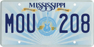 MS license plate MOU208