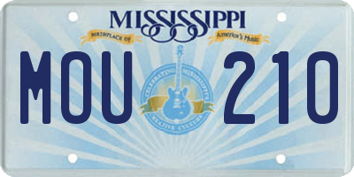 MS license plate MOU210