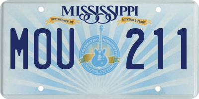 MS license plate MOU211