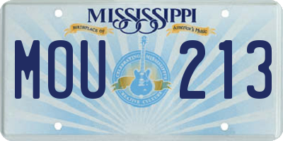 MS license plate MOU213