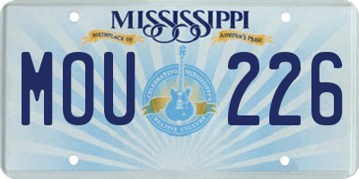 MS license plate MOU226
