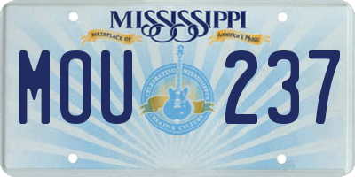 MS license plate MOU237