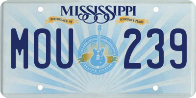 MS license plate MOU239